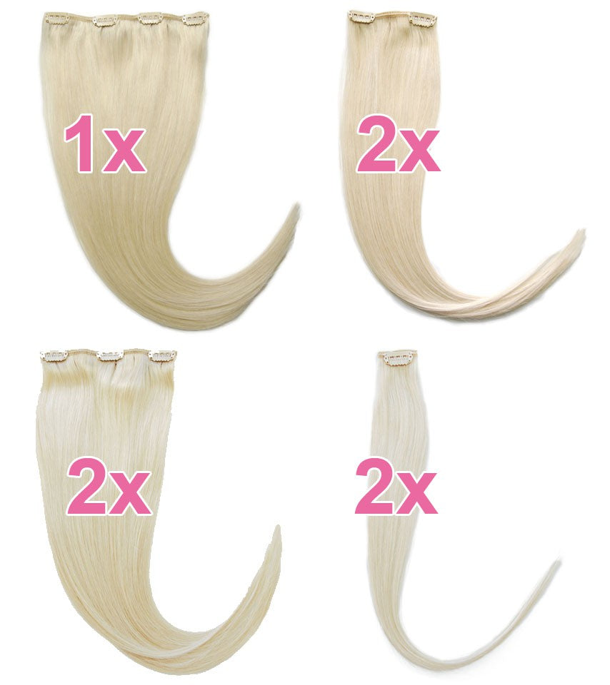 Echthaar Clip In Extensions Set 80Gramm 7tlg