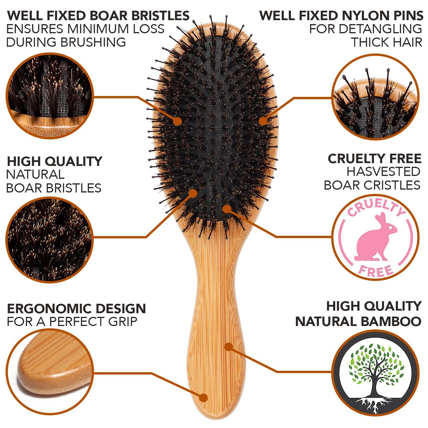 Haarbürste zur Pflege von Haar Extensions