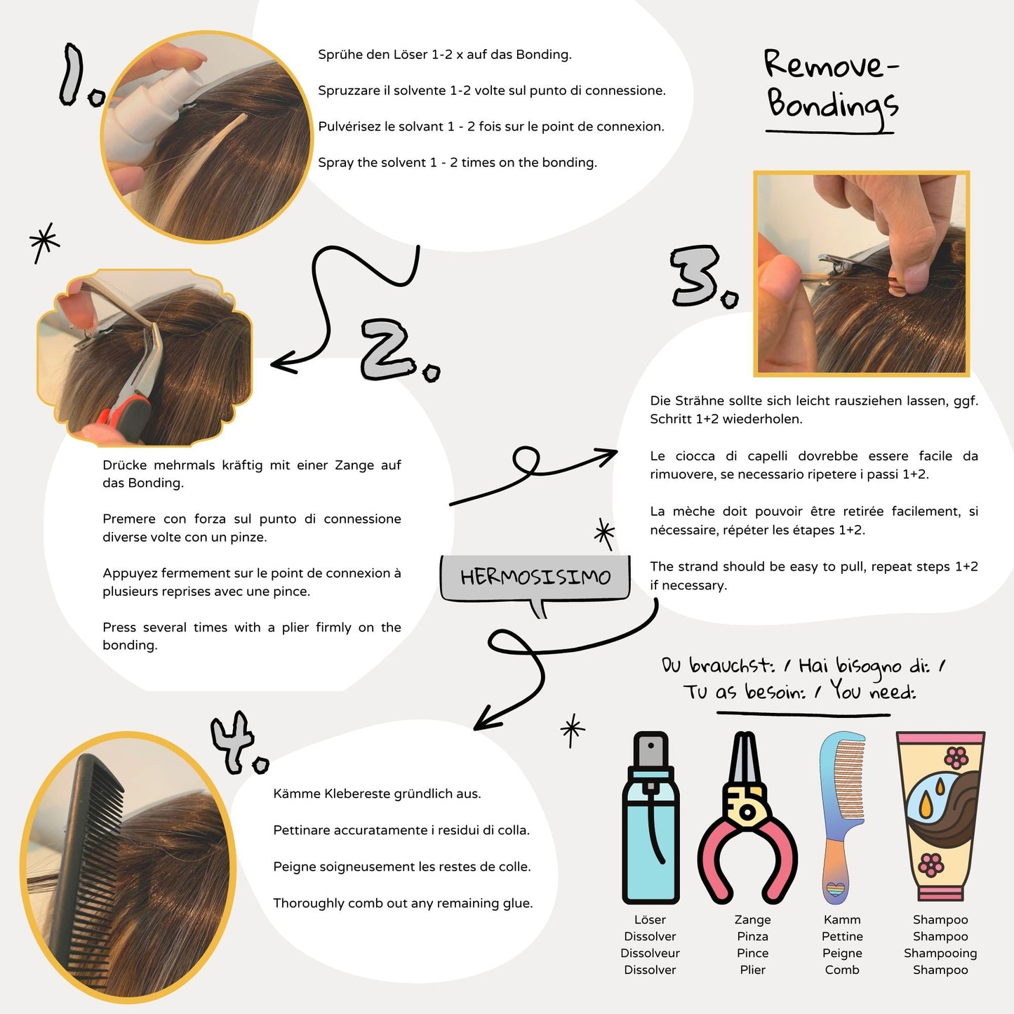 Bondinglöser + Entferner Zange - Remover Set für Hair Extensions